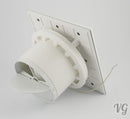 Fan fan bathroom fan with integrated non-return flap glass front strong 105 m3-h very quiet 29 dB ball bearing Made EU white