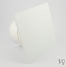 Fan fan bathroom fan with integrated non-return flap glass front strong 105 m3-h very quiet 29 dB ball bearing Made EU white
