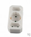 3 -fach Multistecker Adapterstecker KINDERSCHUTZ  Verteiler Mehrfachstecker Weiss waagerecht