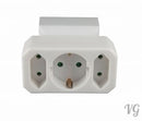 3 -fach Multistecker Adapterstecker KINDERSCHUTZ  Verteiler Mehrfachstecker Weiss waagerecht