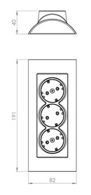 Aufputz 3-fach Kombi Schuko Steckdose NEU Aufputz 3 steckplätze Made in EU